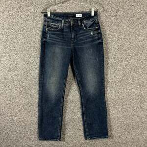 Silver Jeans Women's Size 27 / 23.5 Suki Capri Dark Wash Blue Denim Jeans